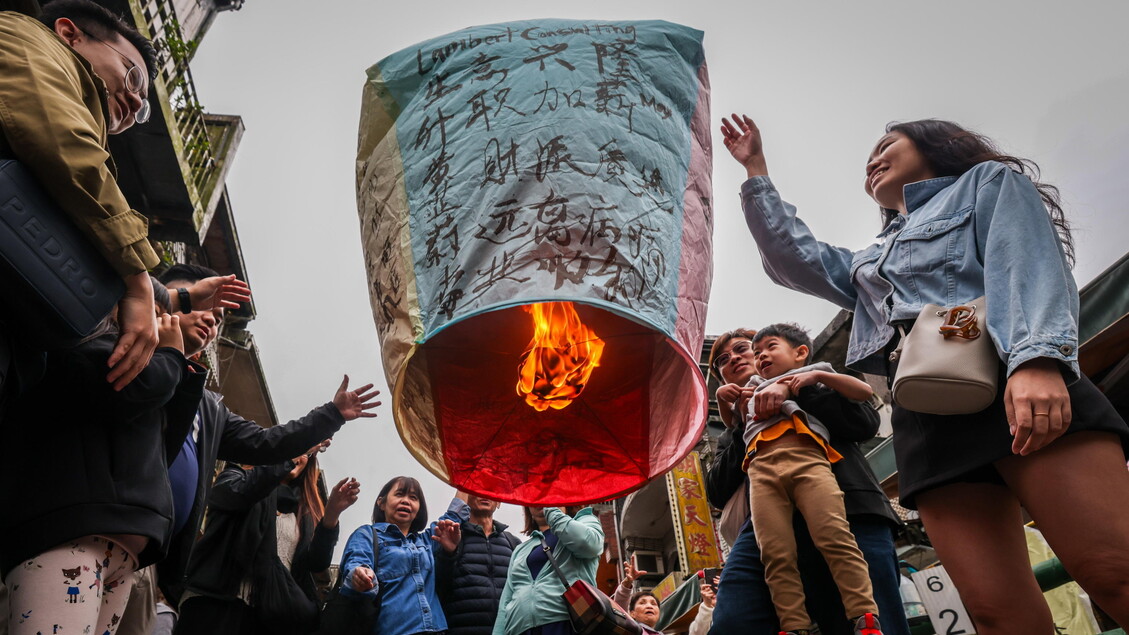 Pingxi Sky Lantern Festival in Taiwan © ANSA/EPA