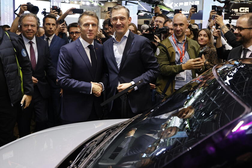 French President Macron visits Paris Motor Show 2024