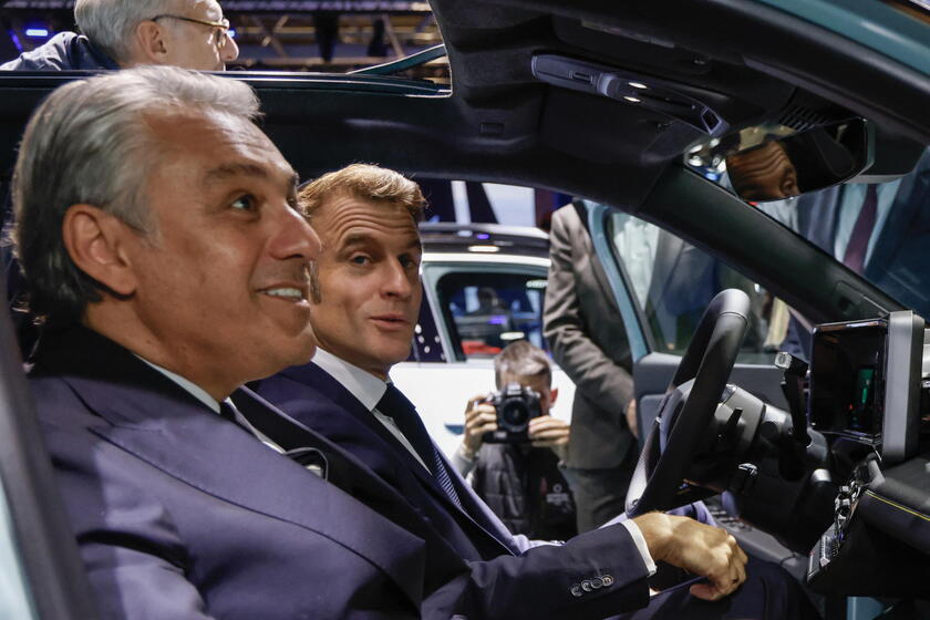 French President Macron visits Paris Motor Show 2024