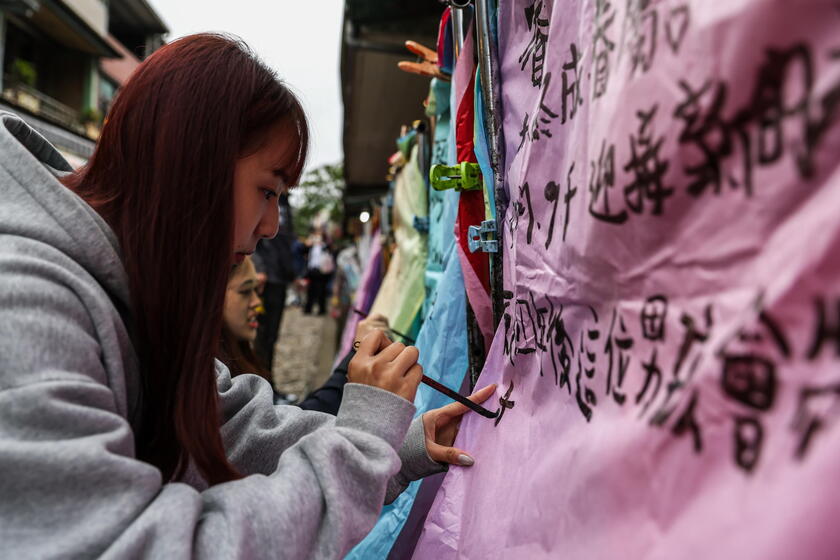 Pingxi Sky Lantern Festival in Taiwan © ANSA/EPA