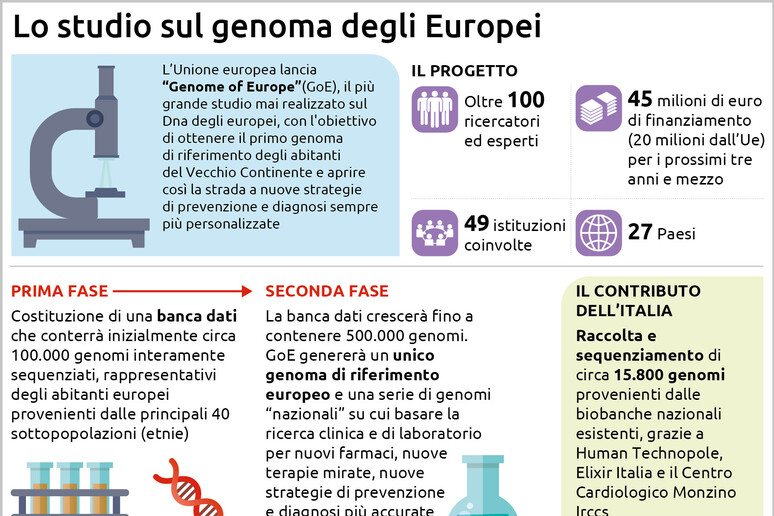 Lanciato il più grande studio sul genoma degli europei - RIPRODUZIONE RISERVATA